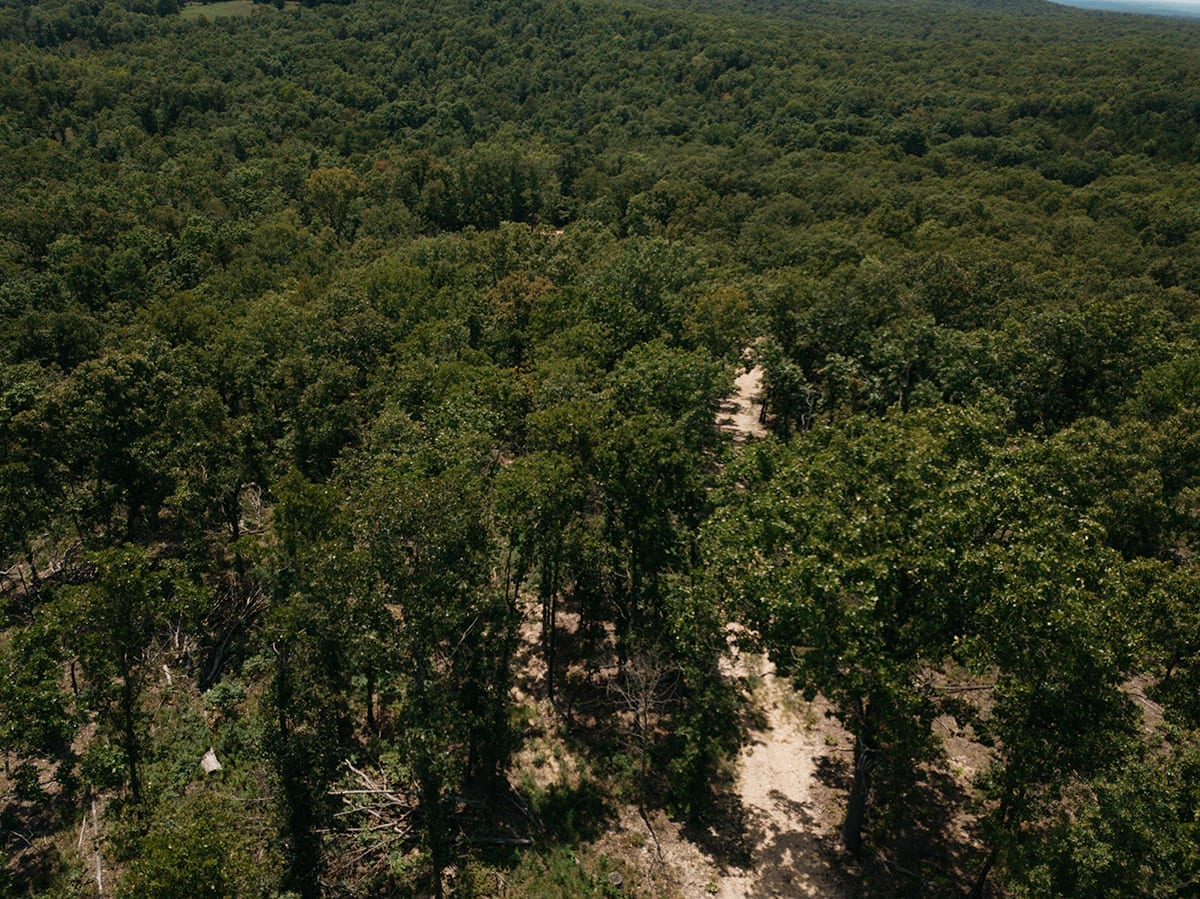 Aerial photo looking over the property.