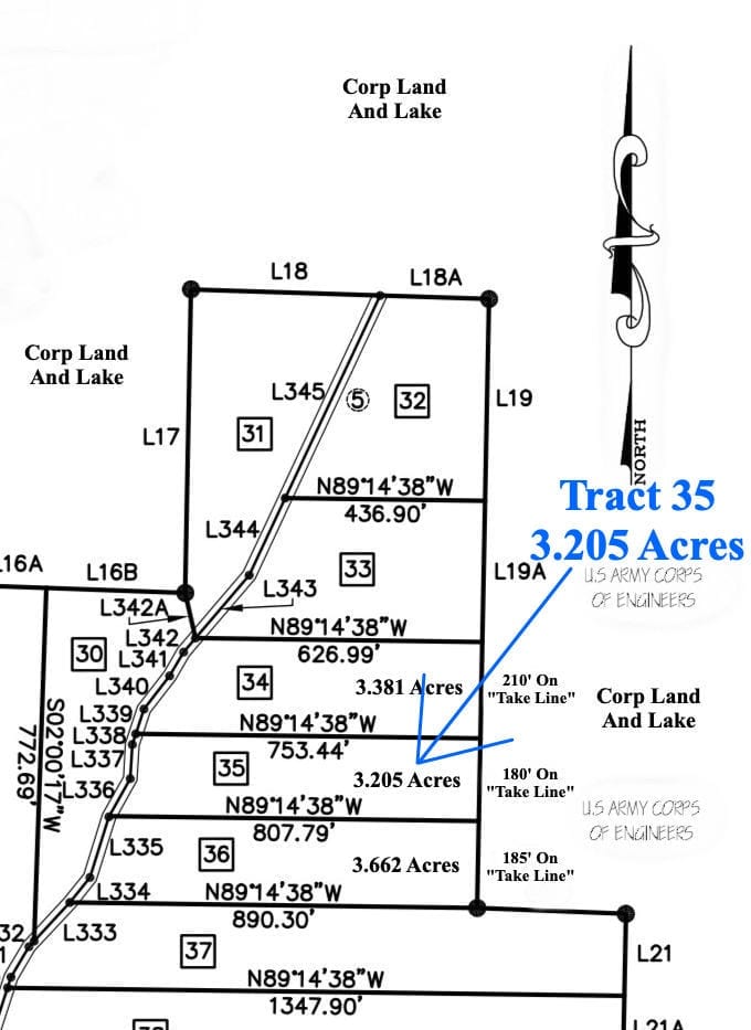 Survey map showing the property.